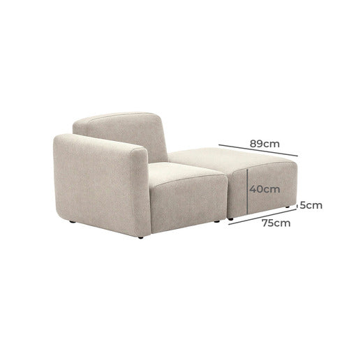 LINEA FURNITURE ADDISON CORNER ARMCHAIR & OTTOMAN SET