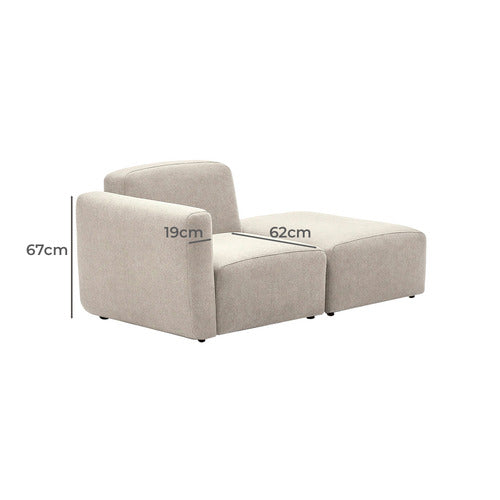 LINEA FURNITURE ADDISON CORNER ARMCHAIR & OTTOMAN SET