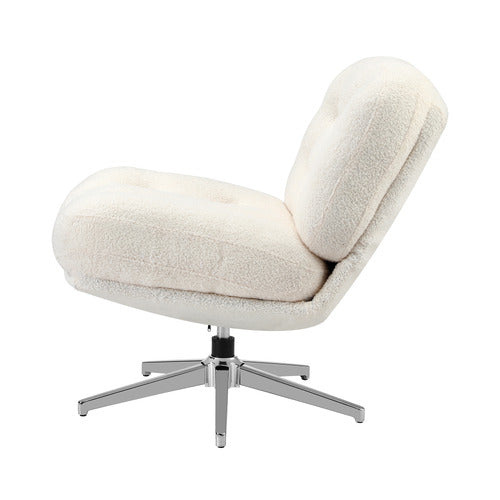 LIVING FUSION ADLER BOUCLE SWIVEL ACCENT CHAIR