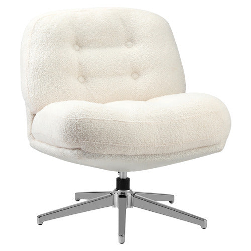 LIVING FUSION ADLER BOUCLE SWIVEL ACCENT CHAIR