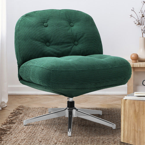 LIVING FUSION ADLER CORDUROY SWIVEL ACCENT CHAIR