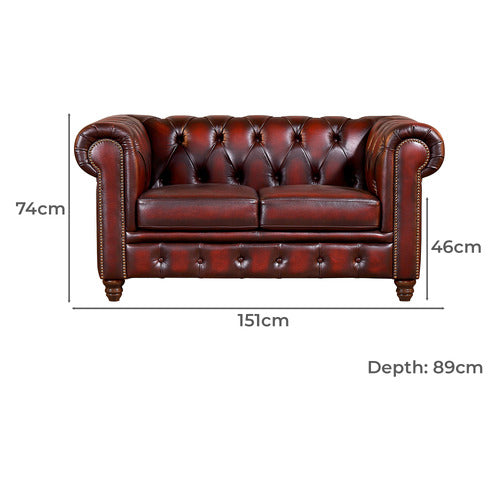 LEGACY FURNITURE ALASTAIR 2 SEATER LEATHER SOFA