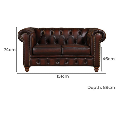 LEGACY FURNITURE ALASTAIR 2 SEATER LEATHER SOFA
