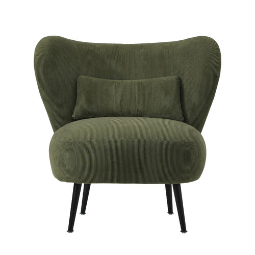 LIVING FUSION ALEYN CORDUROY VELVET WING BACK CHAIR