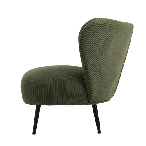 LIVING FUSION ALEYN CORDUROY VELVET WING BACK CHAIR