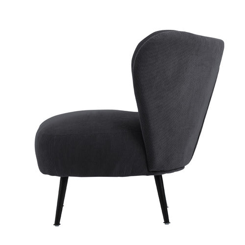LIVING FUSION ALEYN CORDUROY VELVET WING BACK CHAIR
