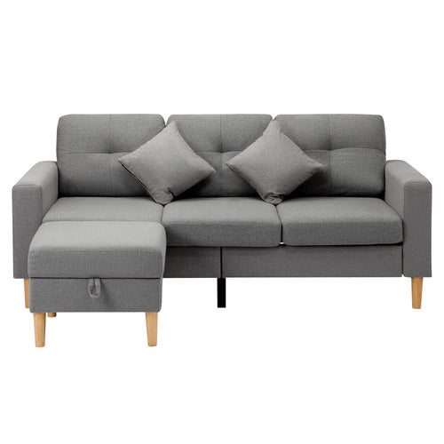 LIVING FUSION ALINUR 3 SEATER SOFA & OTTOMAN SET