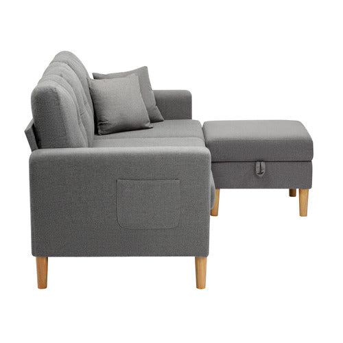 LIVING FUSION ALINUR 3 SEATER SOFA & OTTOMAN SET