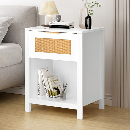HOXTON ROOM ALIRA RATTAN 1 DRAWER BEDSIDE TABLE