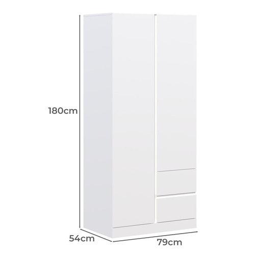 CAPE FURNITURE ALLIONA 2 DOOR & 2 DRAWER WARDROBE WITH SHELVES