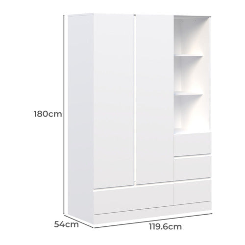CAPE FURNITURE ALLIONA 2 DOOR 4 DRAWER WARDROBE