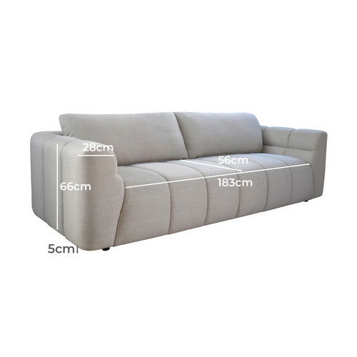 ALMA 3 SEATER UPHOLSTERED SOFA