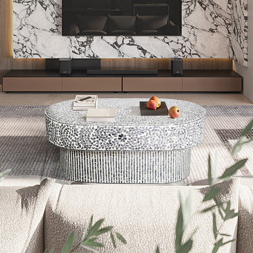 THE DECOR STORE AMANDA CAPIZ SHELL COFFEE TABLE
