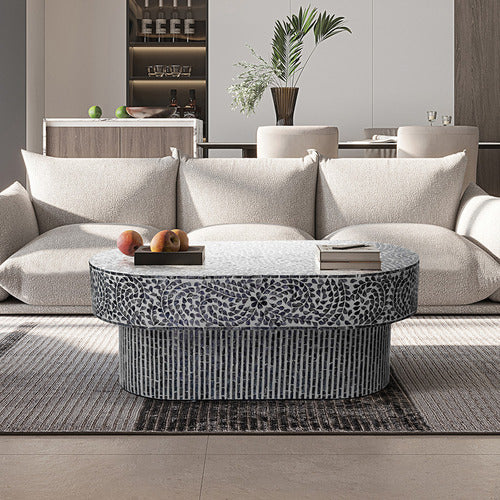 THE DECOR STORE AMANDA CAPIZ SHELL COFFEE TABLE