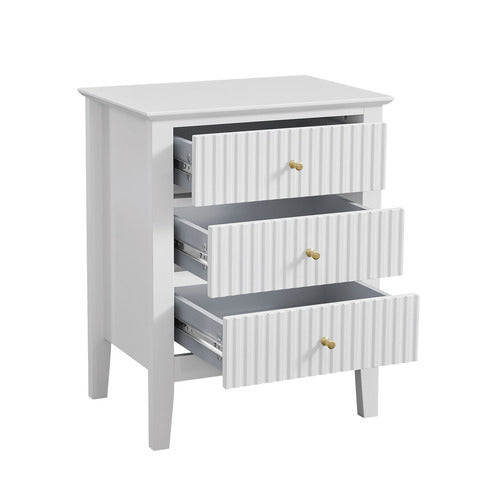 WEST VALLEY INTERIORS AMARA 3 DRAWER BEDSIDE TABLE