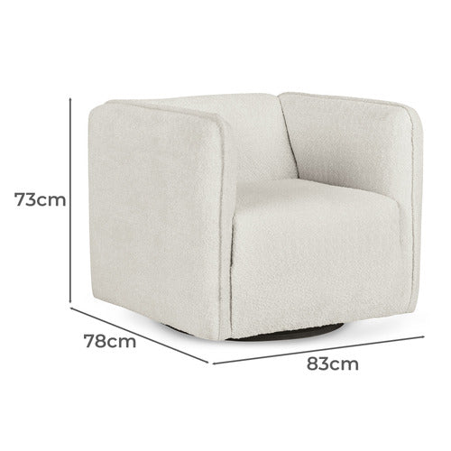 ANITA DESIGN LIVING AMBER BOUCLE SWIVEL ACCENT CHAIR