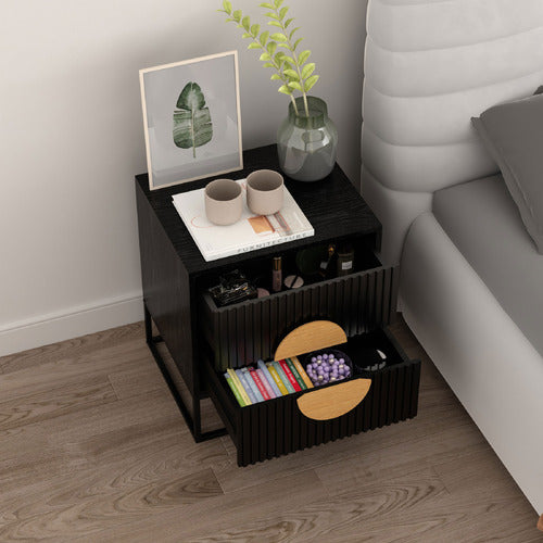 CORNER OFFICE ANALLISE 2 DRAWER BEDSIDE TABLE