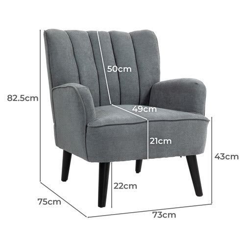 EVIE HOME ANDREAS UPHOLSTERED ARMCHAIR