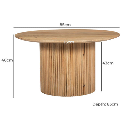 ANIKA ROUND MANGO WOOD COFFEE TABLE