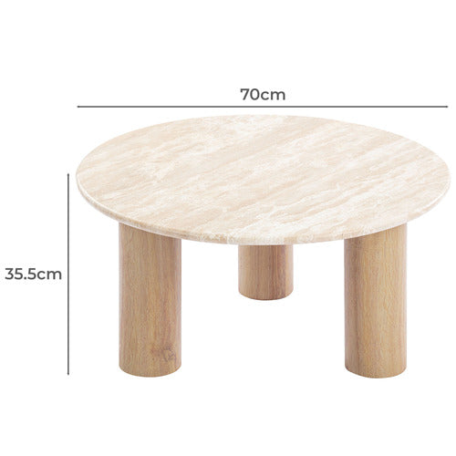 ARABELLA TRAVERTINE STONE COFFEE TABLE