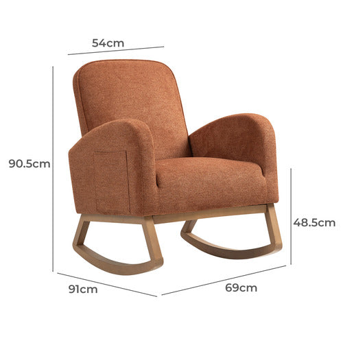 EVIE HOME ARIA UPHOLSTERED ROCKING CHAIR