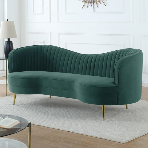 EVIE HOME ATASHA 3 SEATER VELVET SOFA