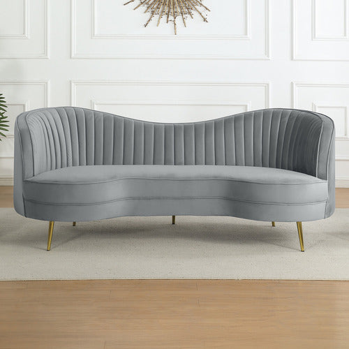 EVIE HOME ATASHA 3 SEATER VELVET SOFA