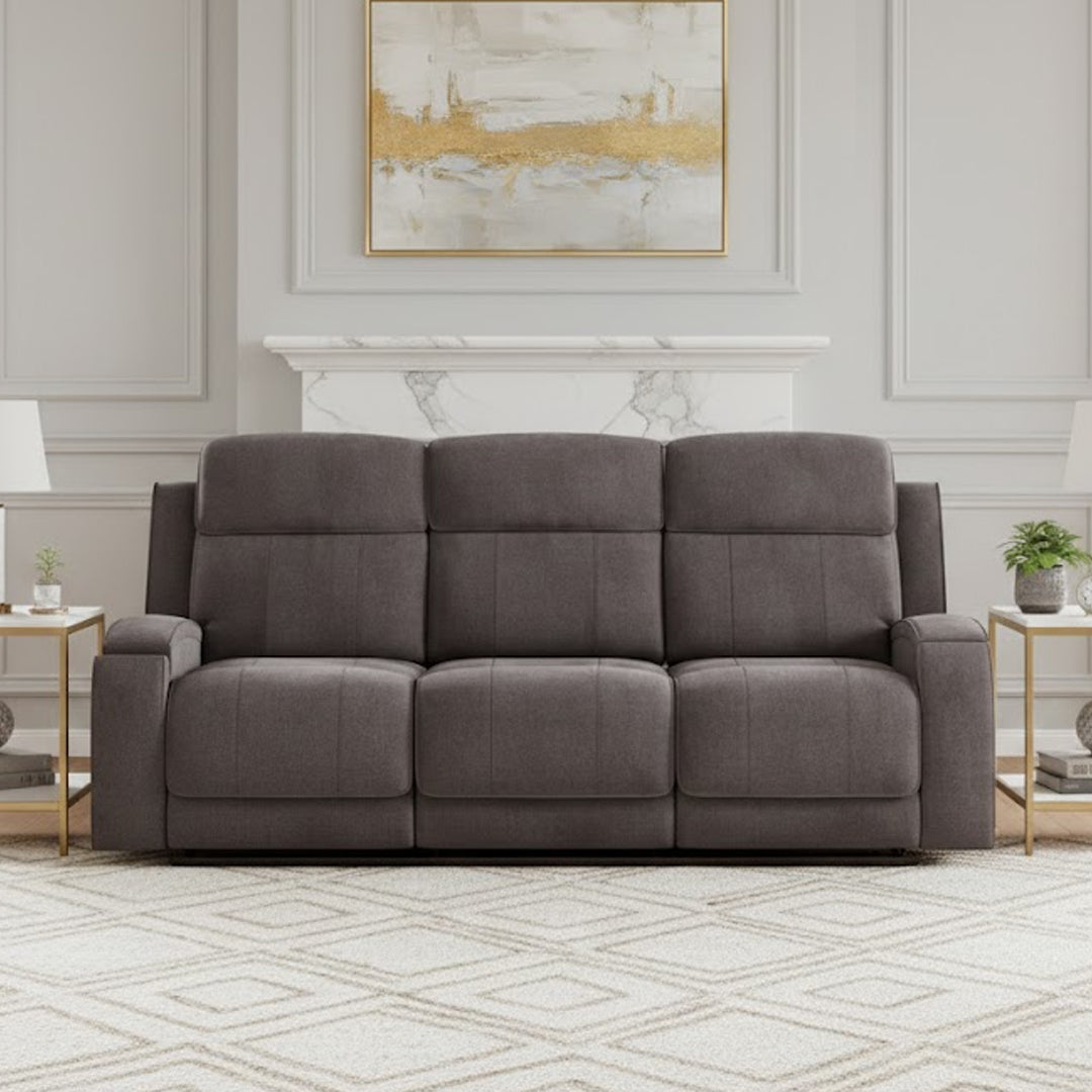 BAYTOWN FABRIC 3 SEATER ELECTRIC RECLINERS GREY