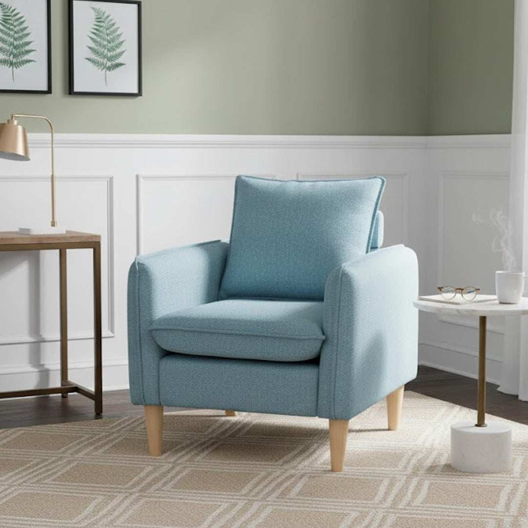 BEATRIX ACCENT CHAIR AQUA BLUE