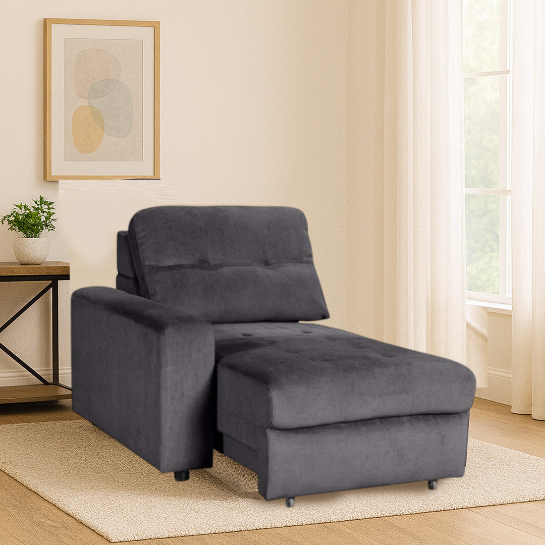 BEVERLY FABRIC MODULAR LHF ELECTRIC SLIDER DARK GREY