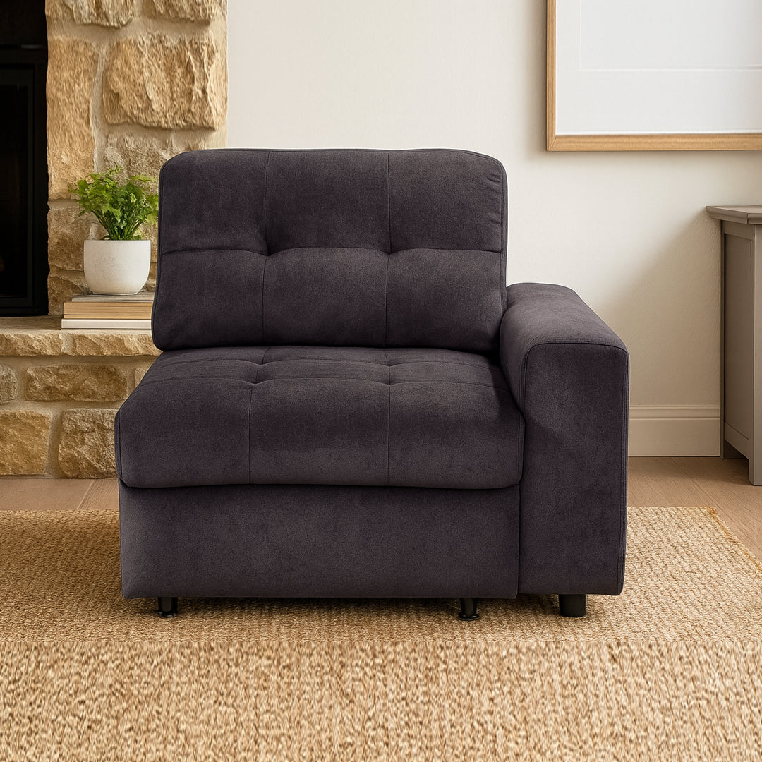 BEVERLY FABRIC MODULAR RHF ELECTRIC SLIDER DARK GREY