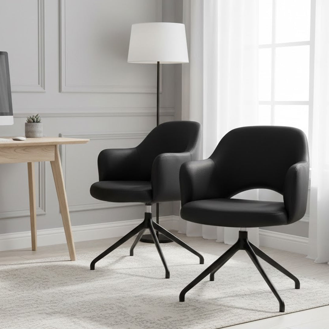 BRIGHT SIDE FURNITURE LEX VINYL TRESTLE ARMCHAIRS (SET OF 2)