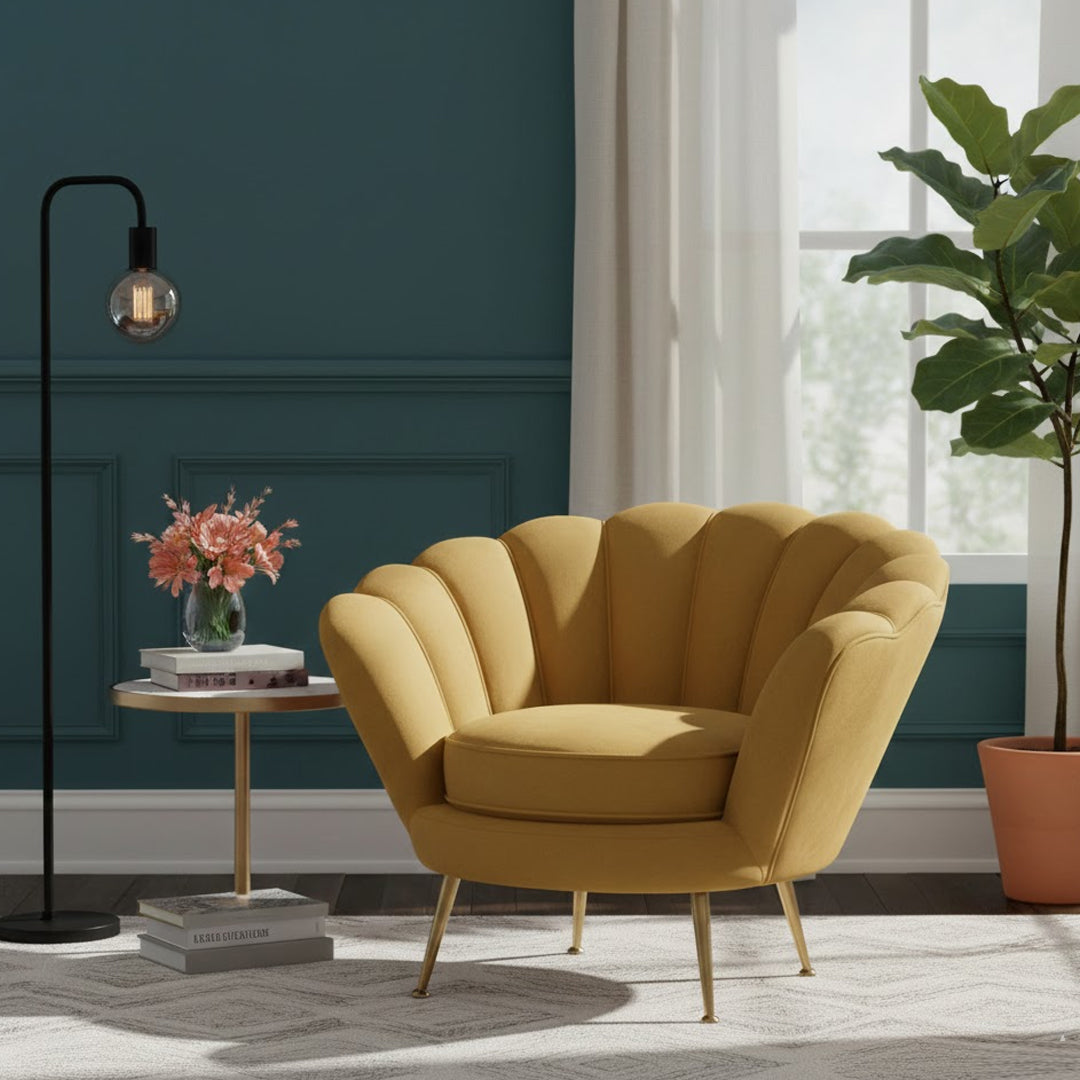 BROOKLYN AND BELLA CHARLEMAGNE VELVET ARMCHAIR