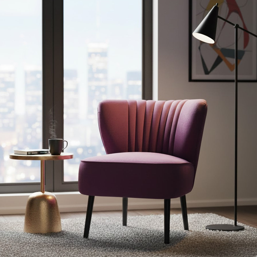 BROOKLYN AND BELLA LINDEN VELVET SLIPPER CHAIR