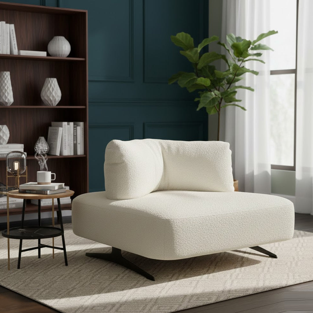 BROOKLYN AND BELLA LUCA BOUCLE LOUNGE CHAIR