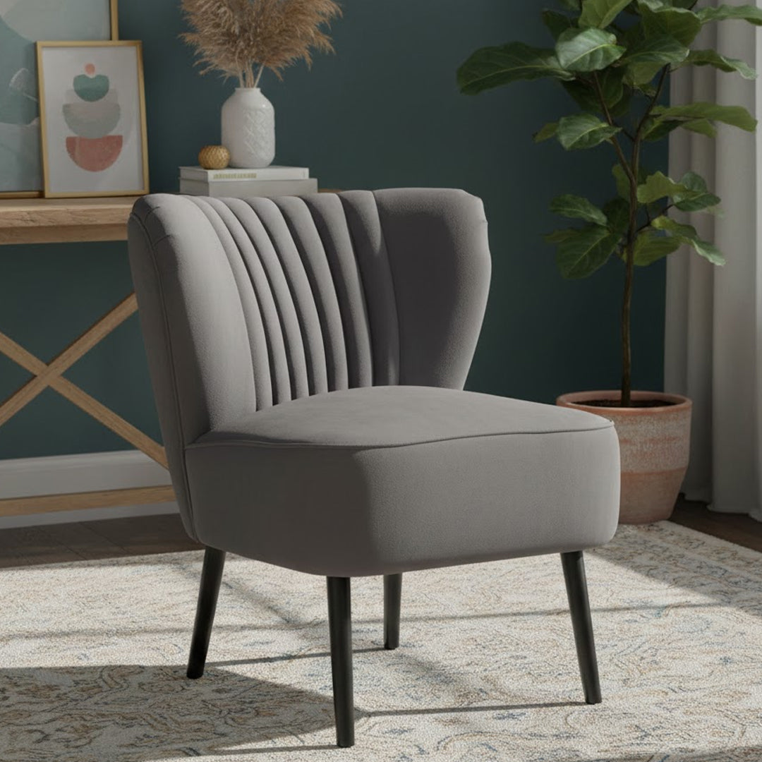 BROOKLYN AND BELLA PEBBLE GREY SLIPPER CHAIR
