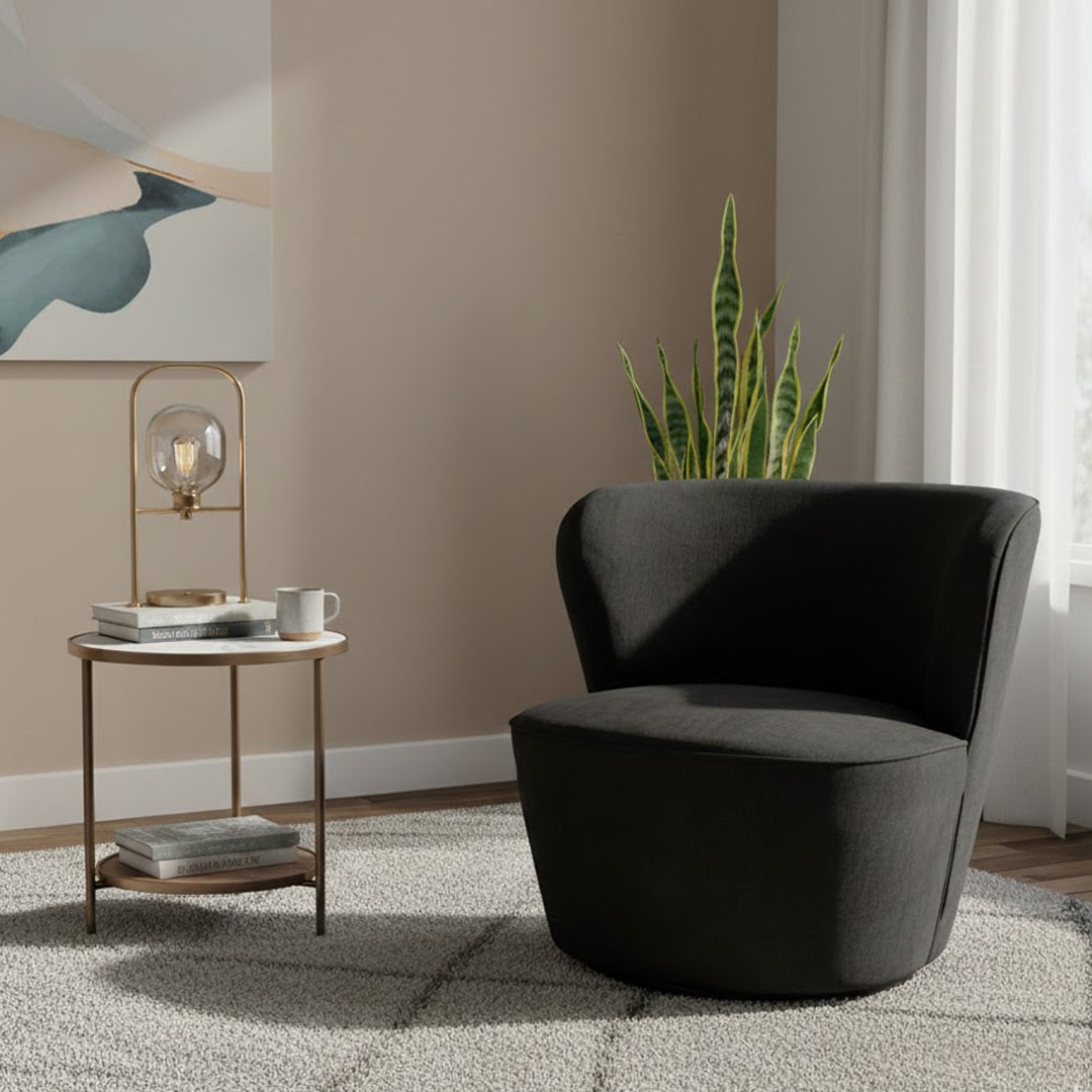 BROOKLYN AND BELLA RAELEY VELVET SWIVEL CHAIR