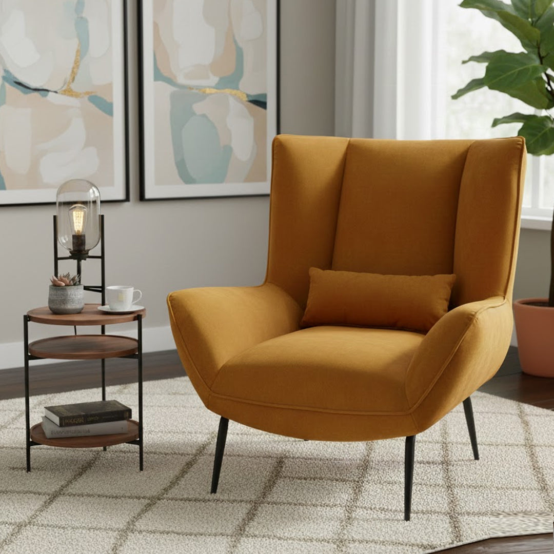 BROOKLYN AND BELLA VICTORIA VELVET WINGBACK ARMCHAIR