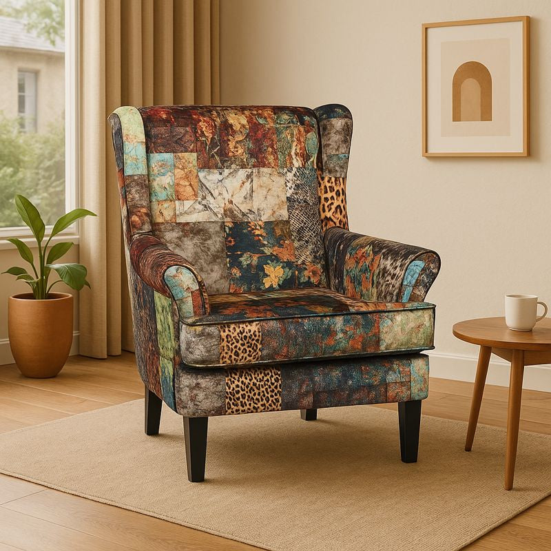 BY DESIGNS BLISS VELVET WINGBACK ARMCHAIR