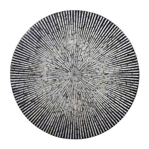 THE DECOR STORE BARBARA ROUND CAPIZ SHELL COFFEE TABLE