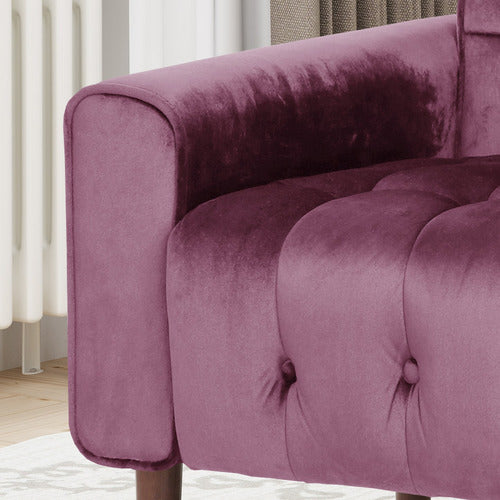 FURNITURE MARKET BARTOS BUTTON-TUFTED VELVET ARMCHAIR