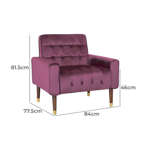 FURNITURE MARKET BARTOS BUTTON-TUFTED VELVET ARMCHAIR