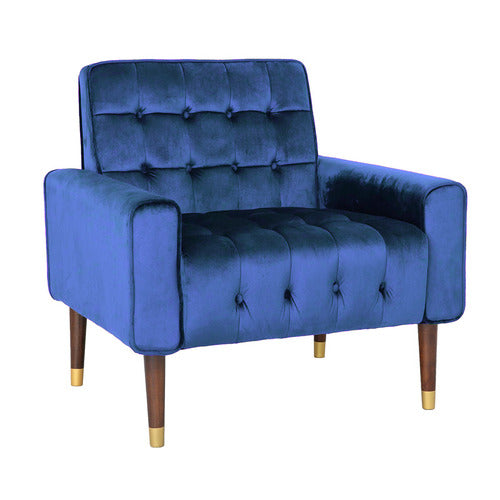 FURNITURE MARKET BARTOS BUTTON-TUFTED VELVET ARMCHAIR