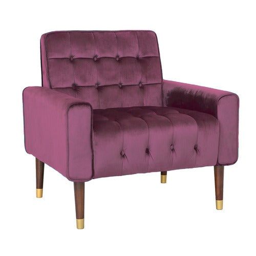 FURNITURE MARKET BARTOS BUTTON-TUFTED VELVET ARMCHAIR