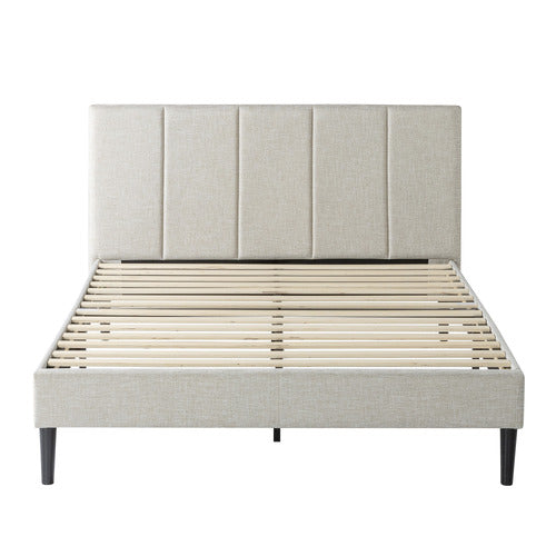 BEIGE IMOGEN UPHOLSTERED BED WITH USB