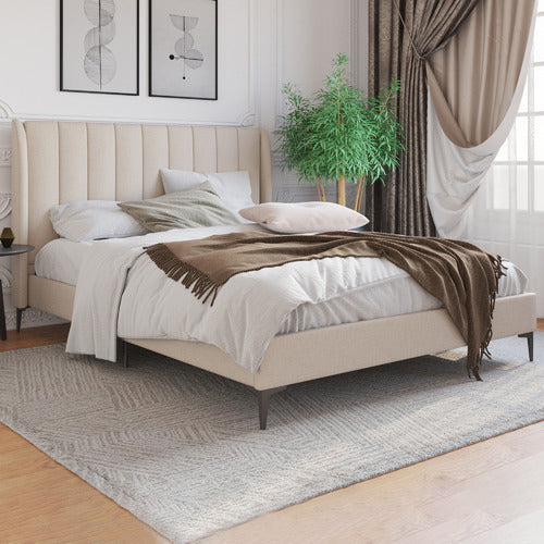 RAWSON & CO BEIGE MODERN CLASSIC HERMAN BED FRAME