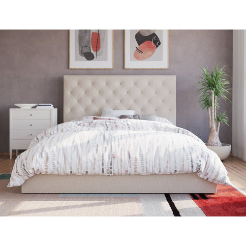 RAWSON & CO BEIGE OXFORD GAS LIFT STORAGE BED