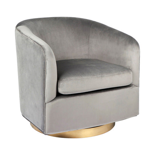 REXINGTON HOME BELVEDERE VELVET SWIVEL ARMCHAIR
