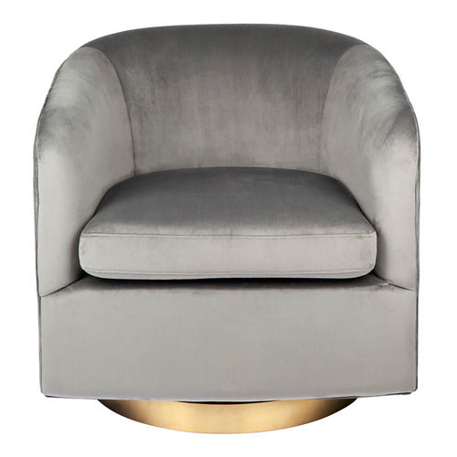 REXINGTON HOME BELVEDERE VELVET SWIVEL ARMCHAIR