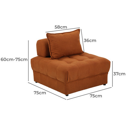 LIVING FUSION BETTINA CORDUROY VELVET ARMLESS LOUNGE CHAIRS (SET OF 2)